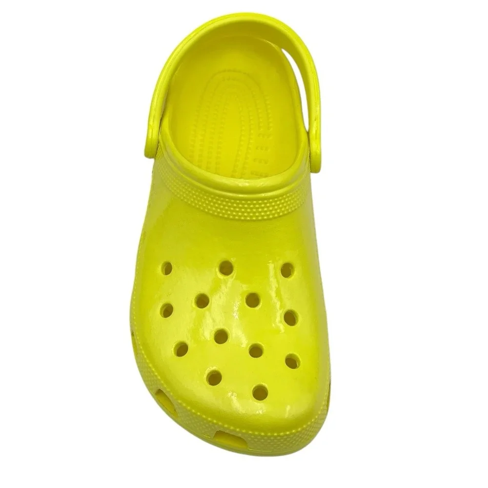 Crocs Mens Classic Slip-on Clogs Size‎ 6 Neon Yellow Glossy Flexible Comfort